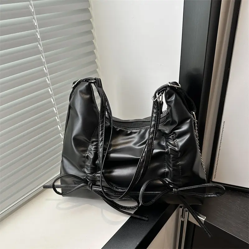 Silver Bow Shoulder Bag for Women 2024 Spring New - Image 6