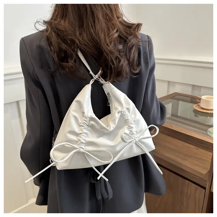 Silver Bow Shoulder Bag for Women 2024 Spring New — feature 13
