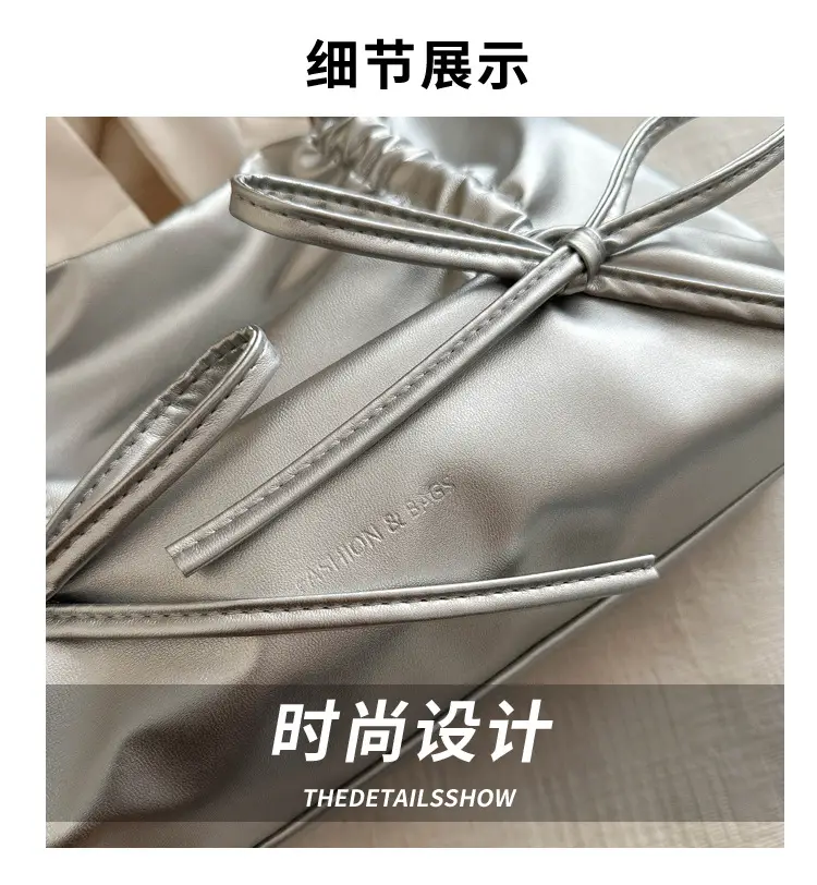 Silver Bow Shoulder Bag for Women 2024 Spring New — feature 2