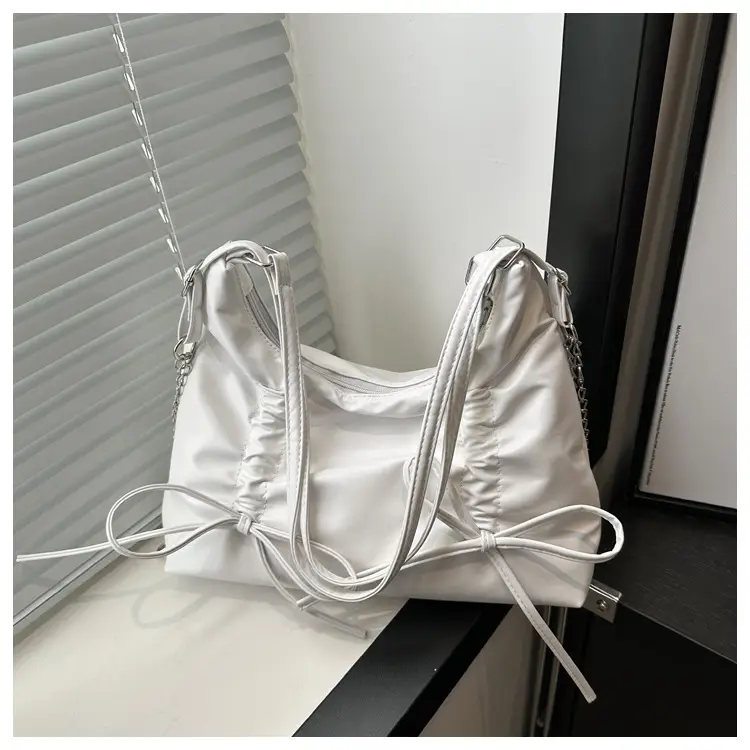 Silver Bow Shoulder Bag for Women 2024 Spring New — feature 21