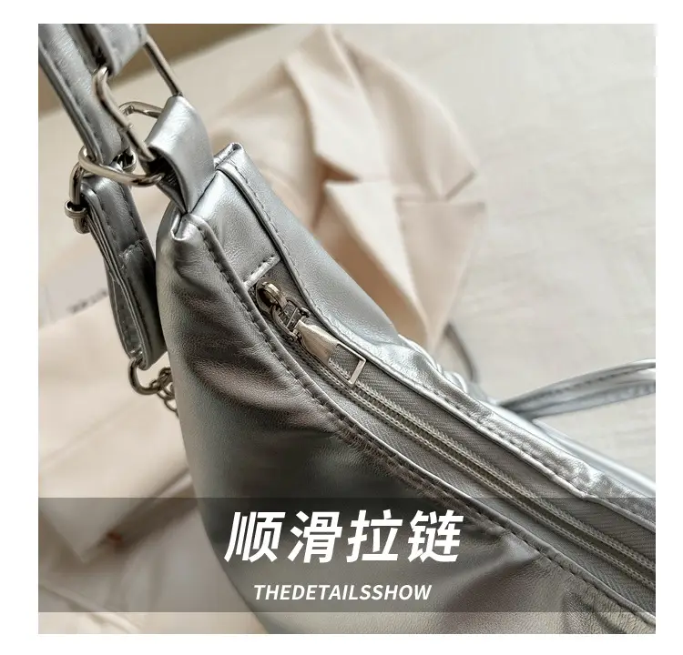 Silver Bow Shoulder Bag for Women 2024 Spring New — feature 4