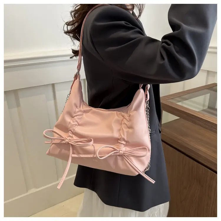 Silver Bow Shoulder Bag for Women 2024 Spring New — feature 8