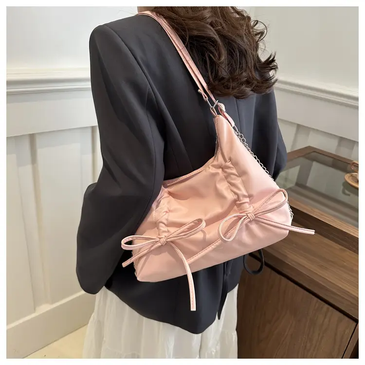 Silver Bow Shoulder Bag for Women 2024 Spring New — feature 9