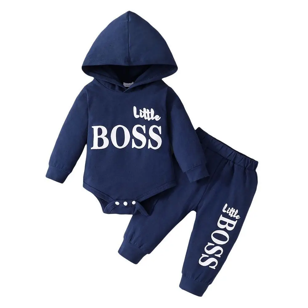 Red Boss Print Baby Hooded Suit for Boys Girls - Image 7