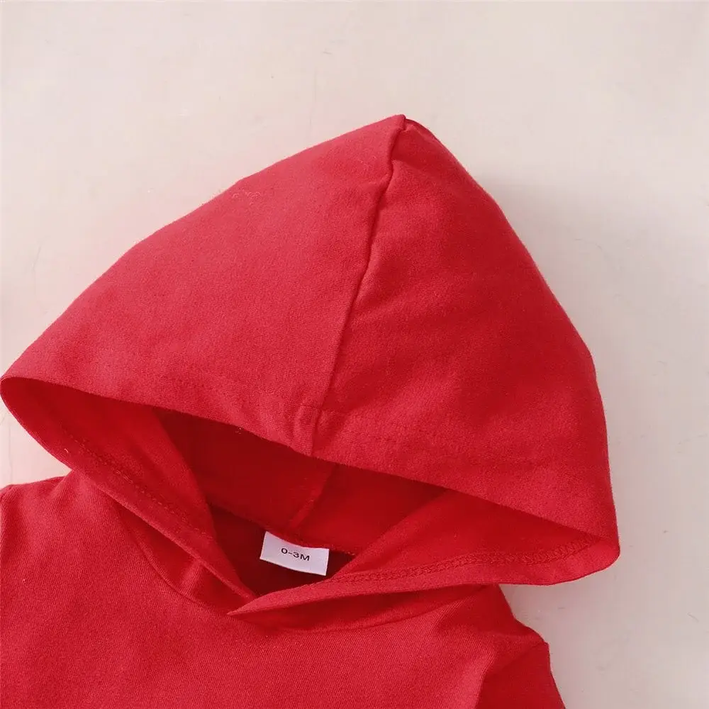 Red Boss Print Baby Hooded Suit for Boys Girls — feature 3