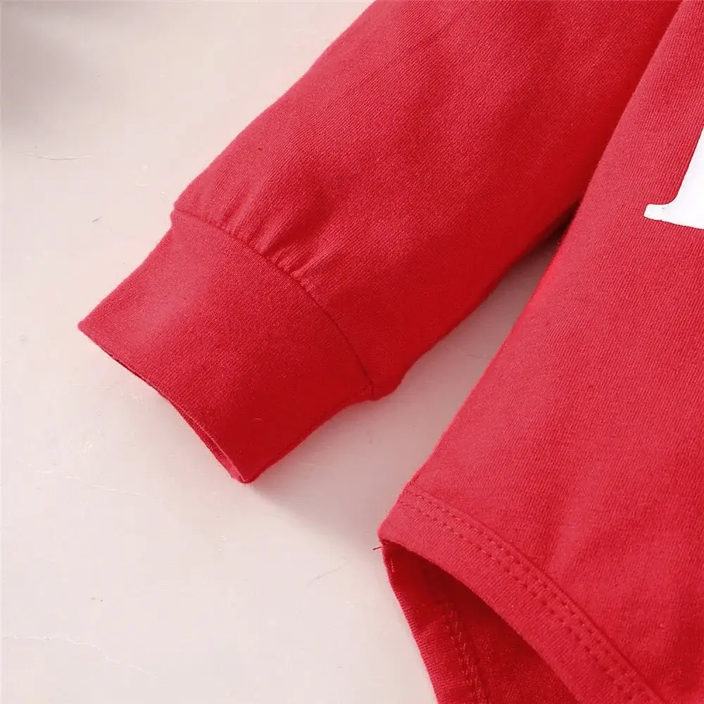 Red Boss Print Baby Hooded Suit for Boys Girls — feature 5