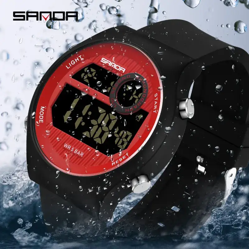 Sanda Digital Watch for Boys Junior High Students Black - Image 9