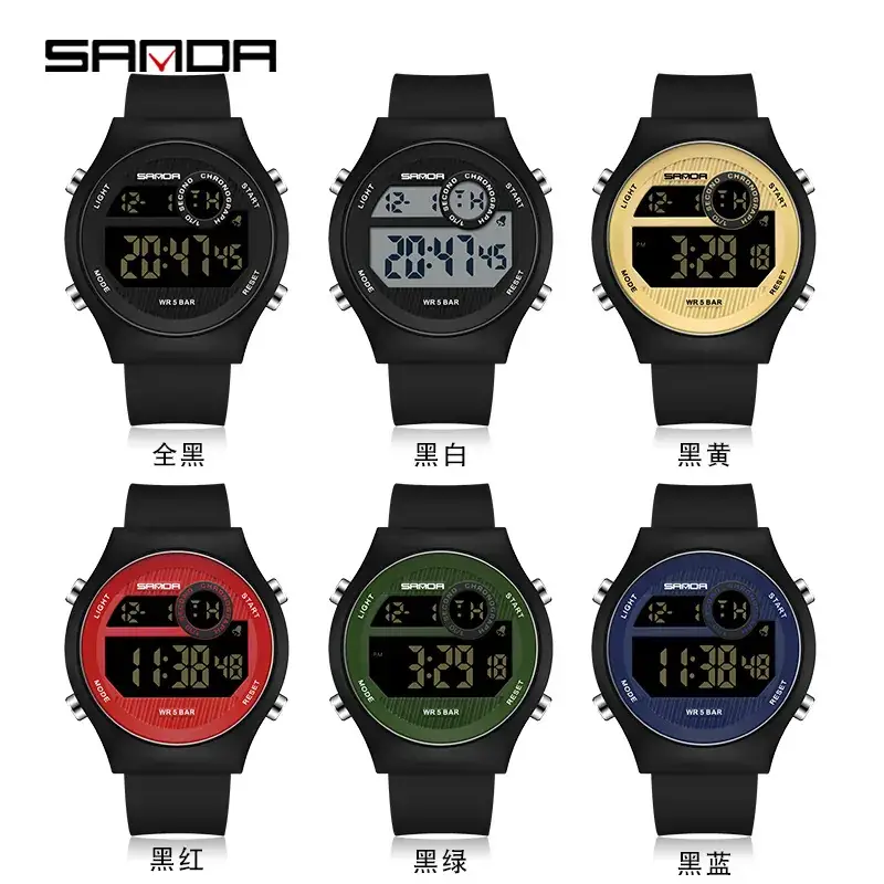 Sanda Digital Watch for Boys Junior High Students Black - Image 10