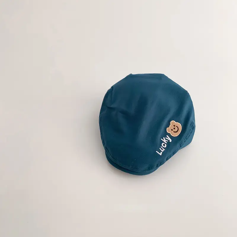 Yipan Women's Beige Peaked Cap with Button