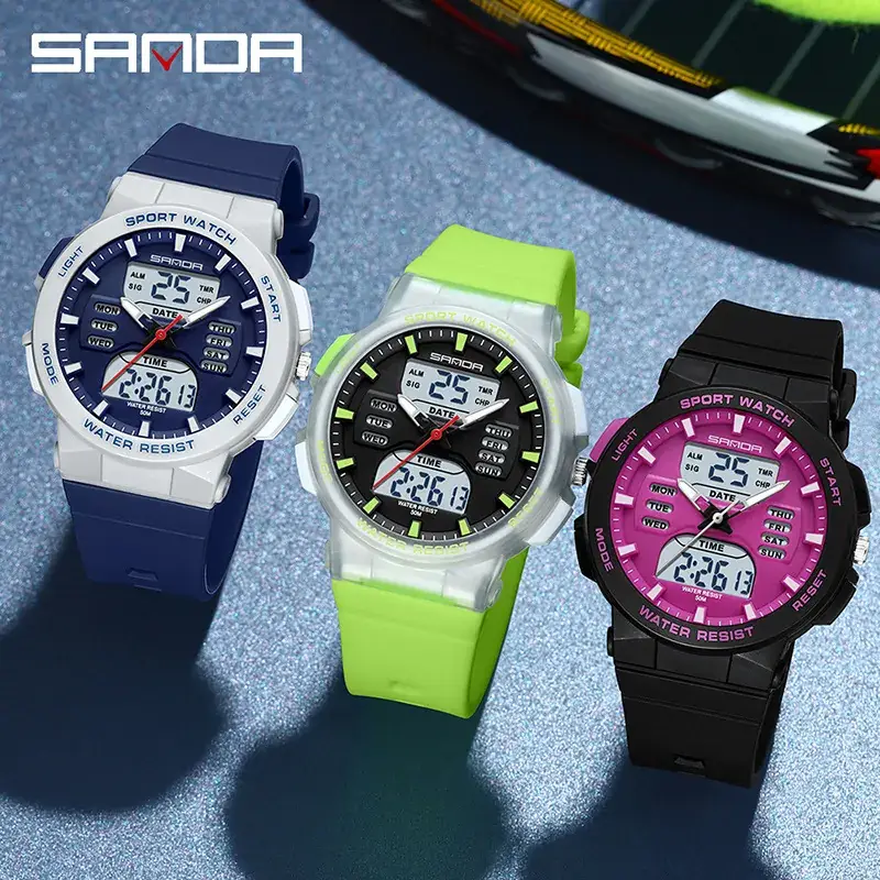 Sanda Green Digital Analog Watch for Teens - Image 9