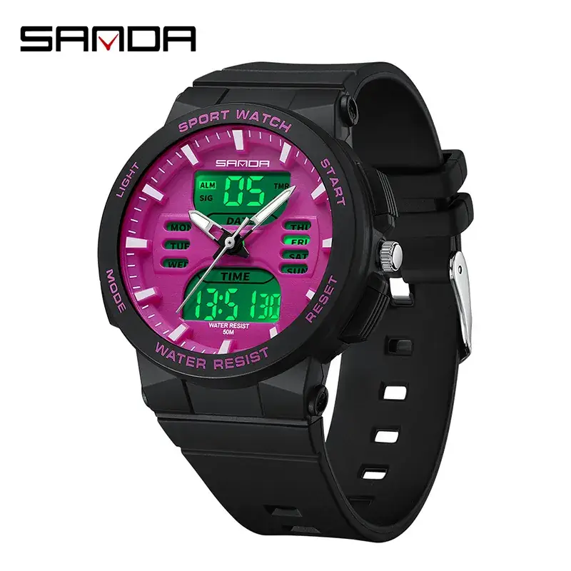Sanda Green Digital Analog Watch for Teens - Image 3