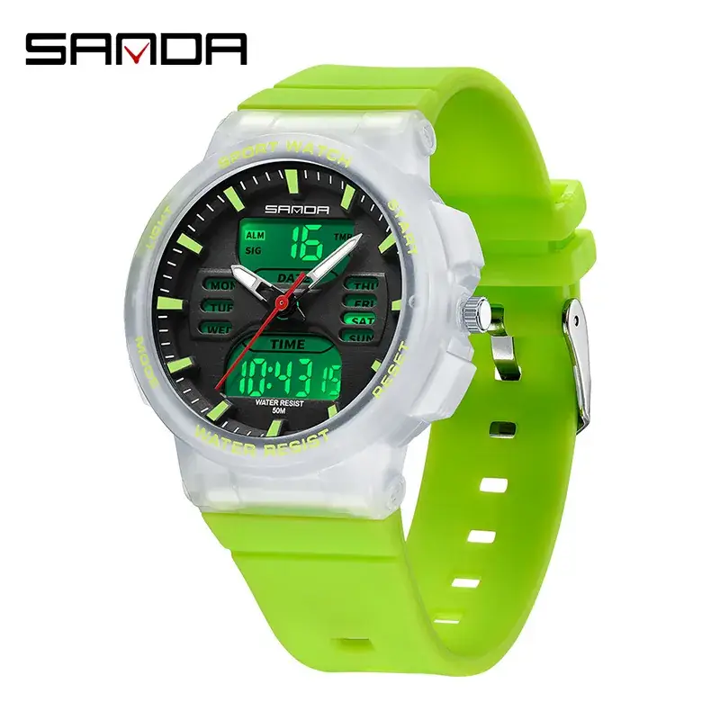 Sanda Green Digital Analog Watch for Teens - Image 7