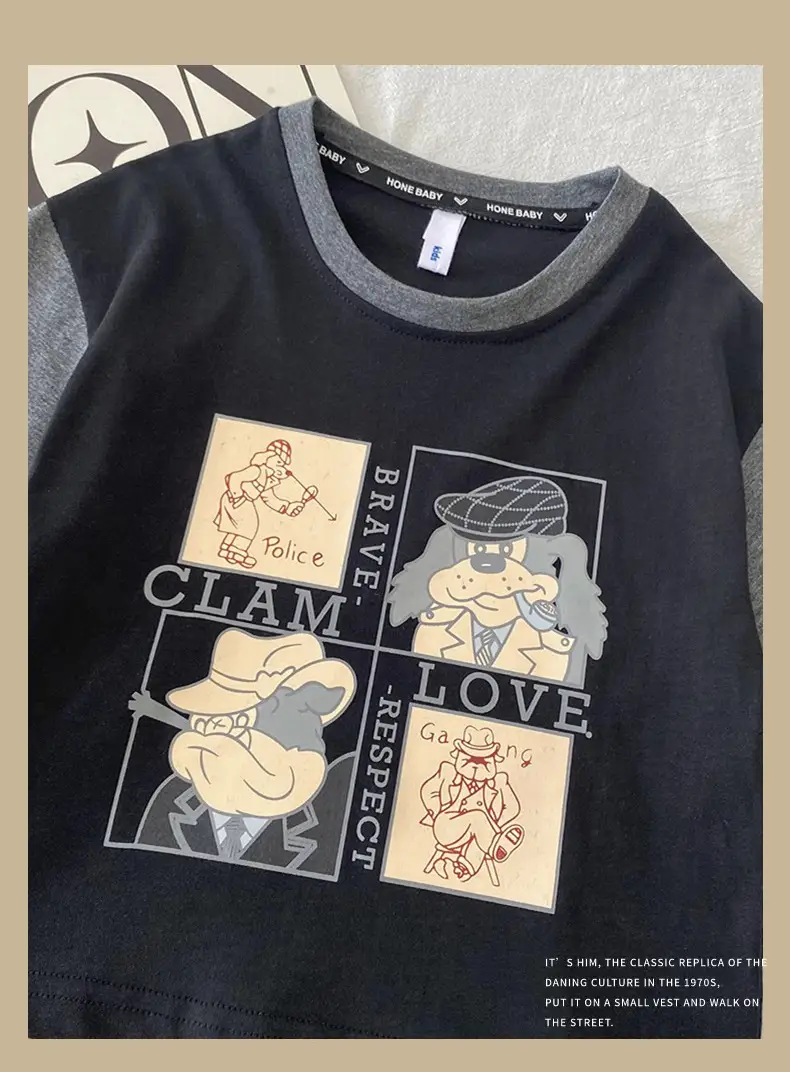 Boys 2026 Cartoon T-Shirt Grey Short Sleeve Toddler — feature 10