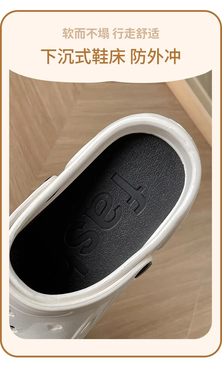 8CM high heel hole shoes women's summer outdoor wear thick bottom breathable two-way platform slippers non-slip beach slippers — feature 10