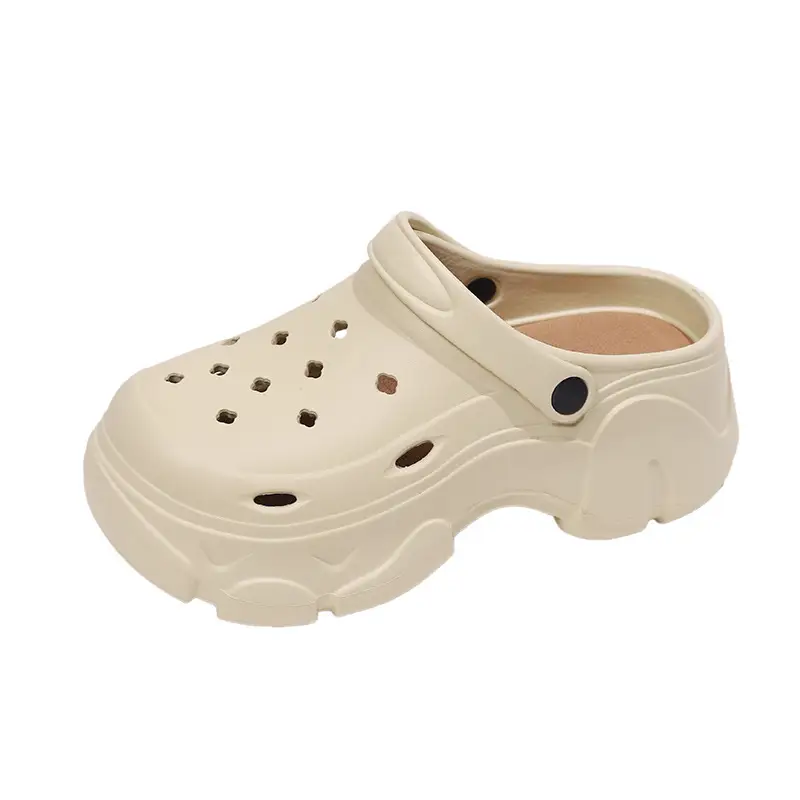 8CM high heel hole shoes women's summer outdoor wear thick bottom breathable two-way platform slippers non-slip beach slippers - Image 3