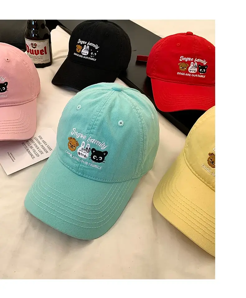 Green Embroidered Women's Korean Cap Big Head Wide Brim — feature 10
