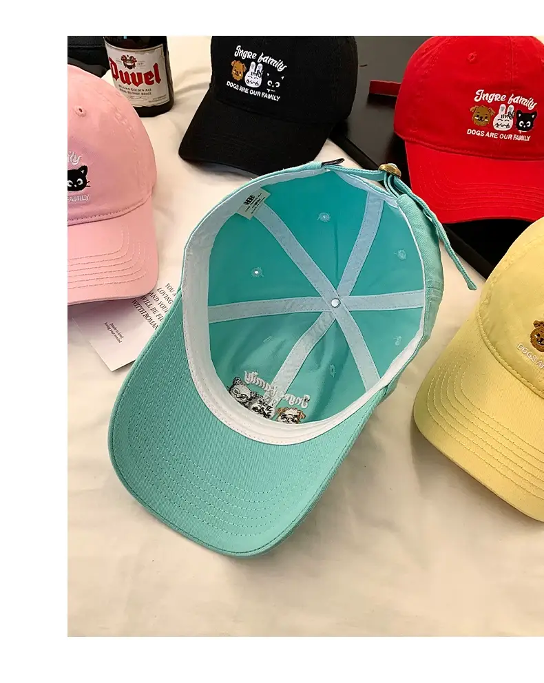 Green Embroidered Women's Korean Cap Big Head Wide Brim — feature 11
