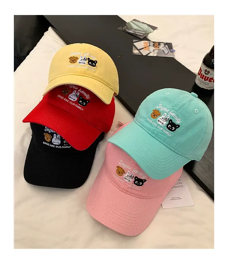Green Embroidered Women's Korean Cap Big Head Wide Brim — feature 9