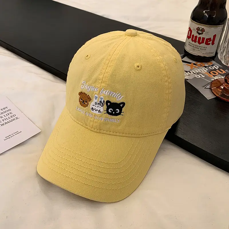 Green Embroidered Women's Korean Cap Big Head Wide Brim