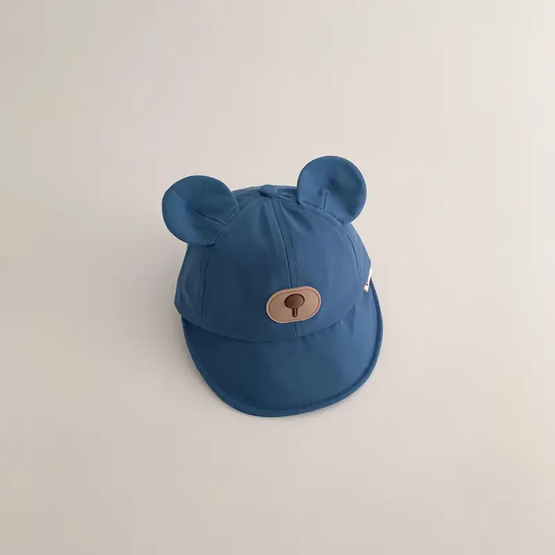 Blue Cartoon Bear Hat for Baby Sun Protection Cap - Image 3