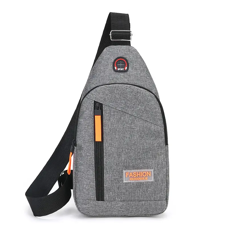 Men's Grey Oxford Cloth Chest Bag with Multi-Functional Design - Image 8