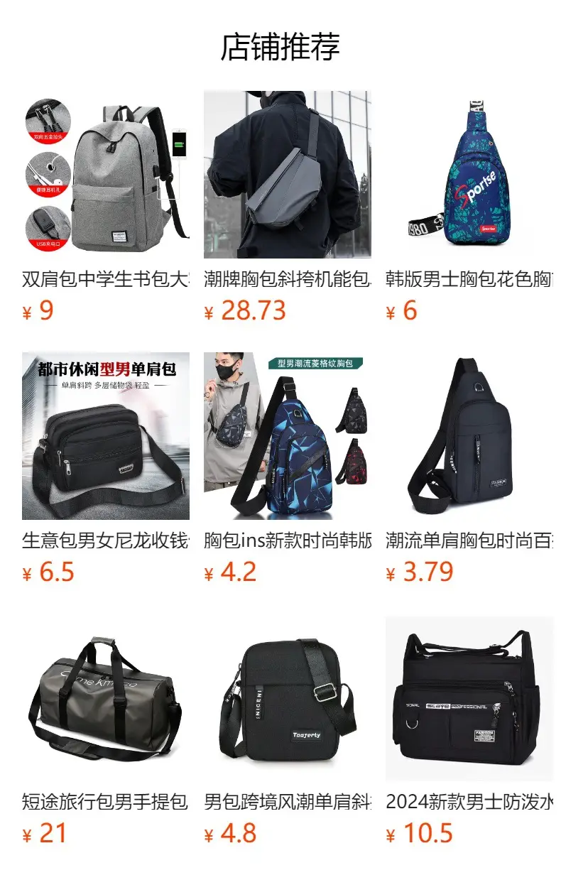 Men's Grey Oxford Cloth Chest Bag with Multi-Functional Design — feature 1