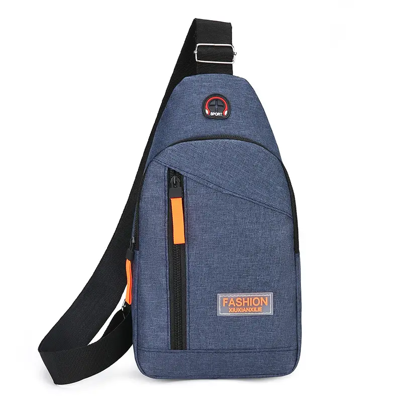 Men's Grey Oxford Cloth Chest Bag with Multi-Functional Design - Image 3