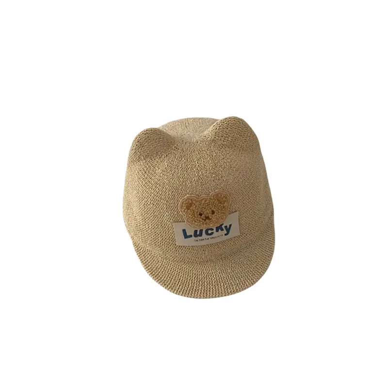 Children's Bear Equestrian Hat Brown Baby Sun Hat - Image 9