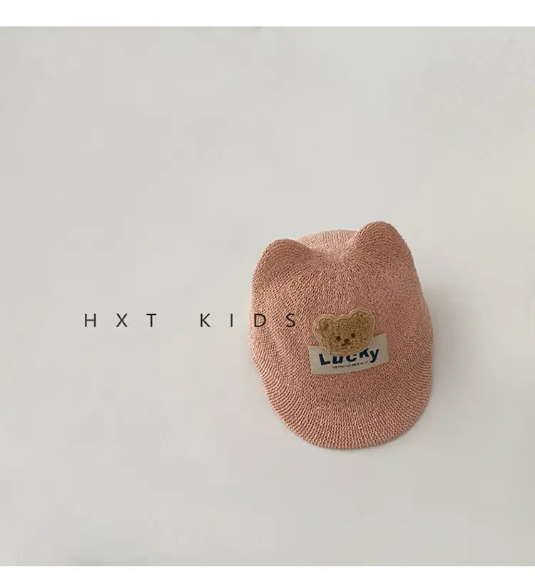 Children's Bear Equestrian Hat Brown Baby Sun Hat — feature 10