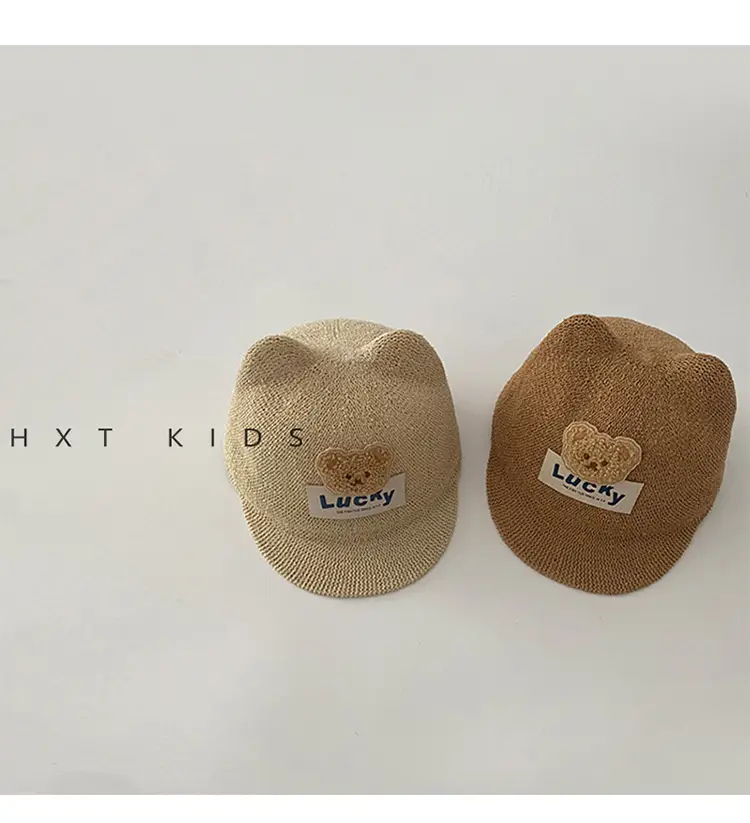 Children's Bear Equestrian Hat Brown Baby Sun Hat — feature 2