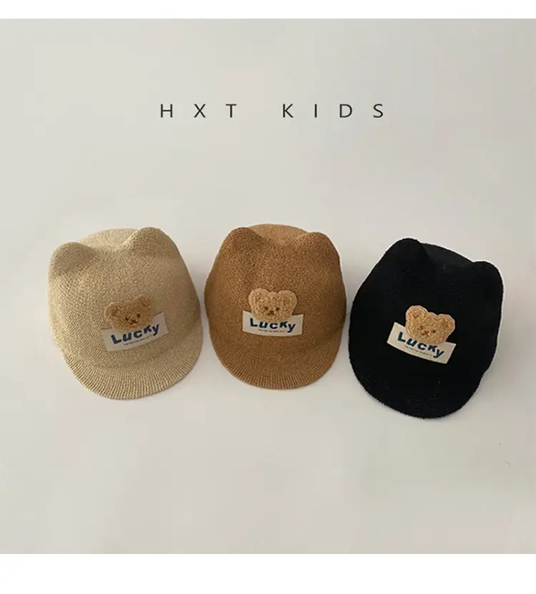 Children's Bear Equestrian Hat Brown Baby Sun Hat — feature 4