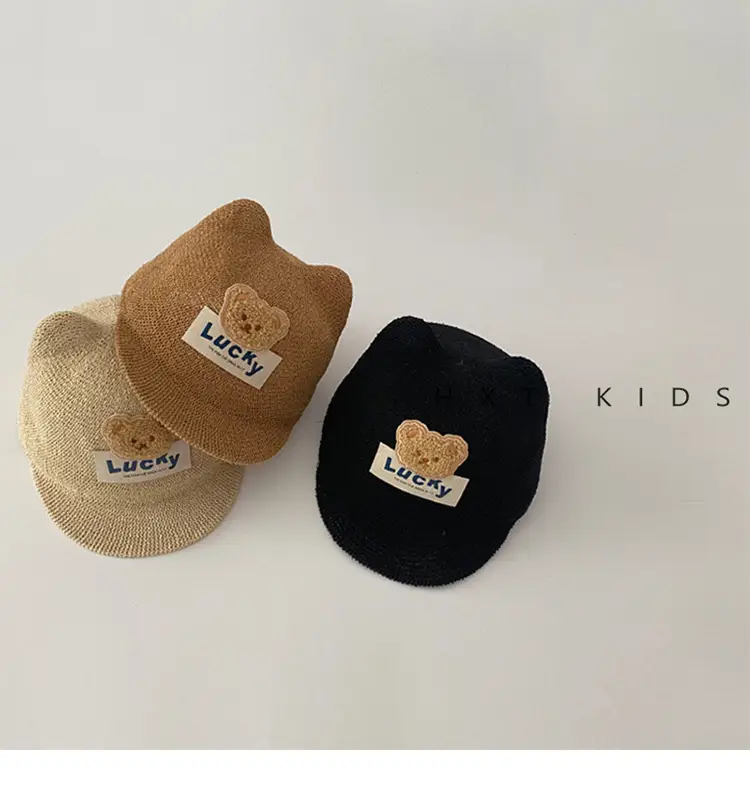 Children's Bear Equestrian Hat Brown Baby Sun Hat — feature 5