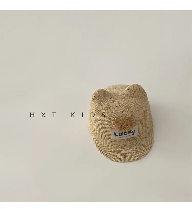 Children's Bear Equestrian Hat Brown Baby Sun Hat — feature 7