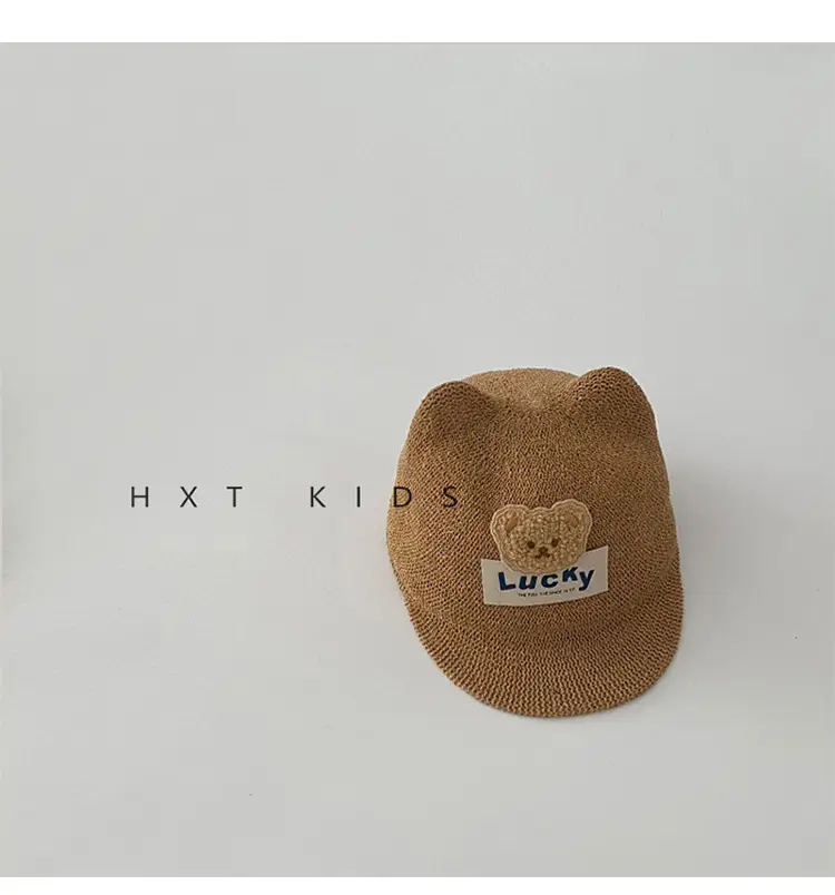 Children's Bear Equestrian Hat Brown Baby Sun Hat — feature 8