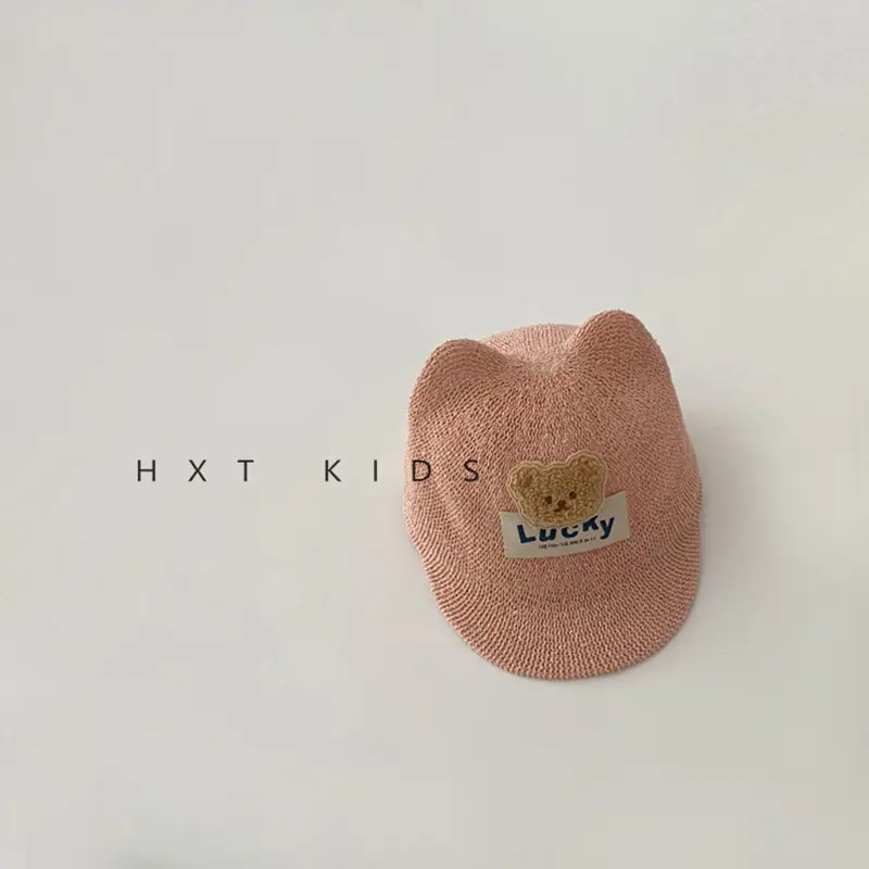 Children's Bear Equestrian Hat Brown Baby Sun Hat - Image 4