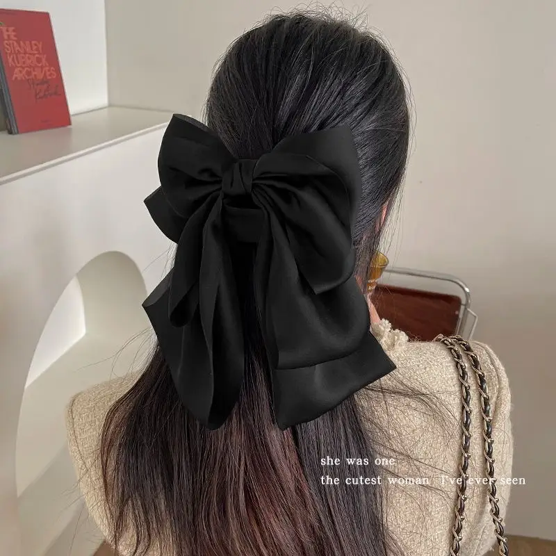 Satin French Bow Hair Clip for Women - Image 48