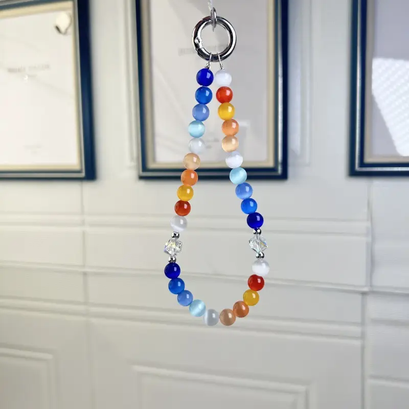 Water Cube Crystal Mobile Phone Chain in Rainbow Colors - Image 2