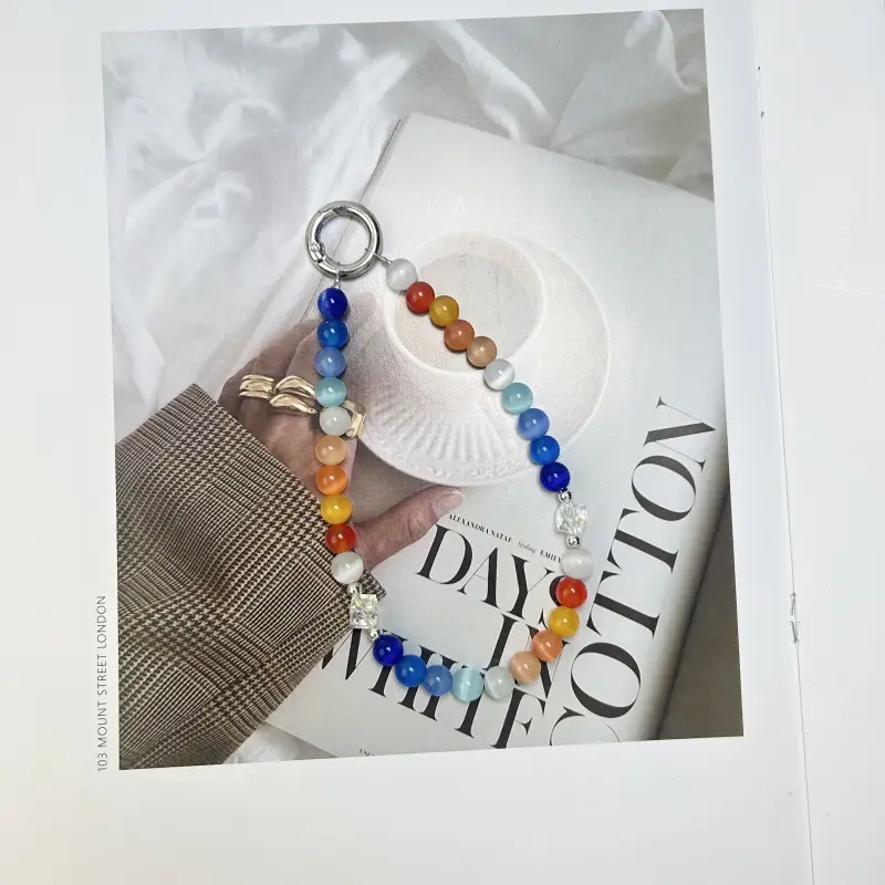 Water Cube Crystal Mobile Phone Chain in Rainbow Colors — feature 12