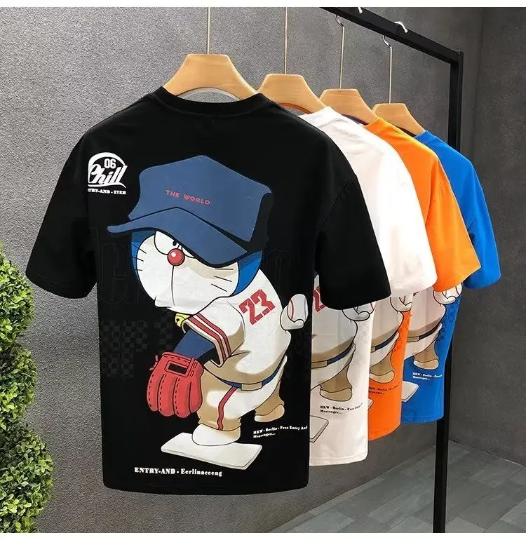 Men White Cartoon T-Shirt Half Sleeve Summer — feature 11