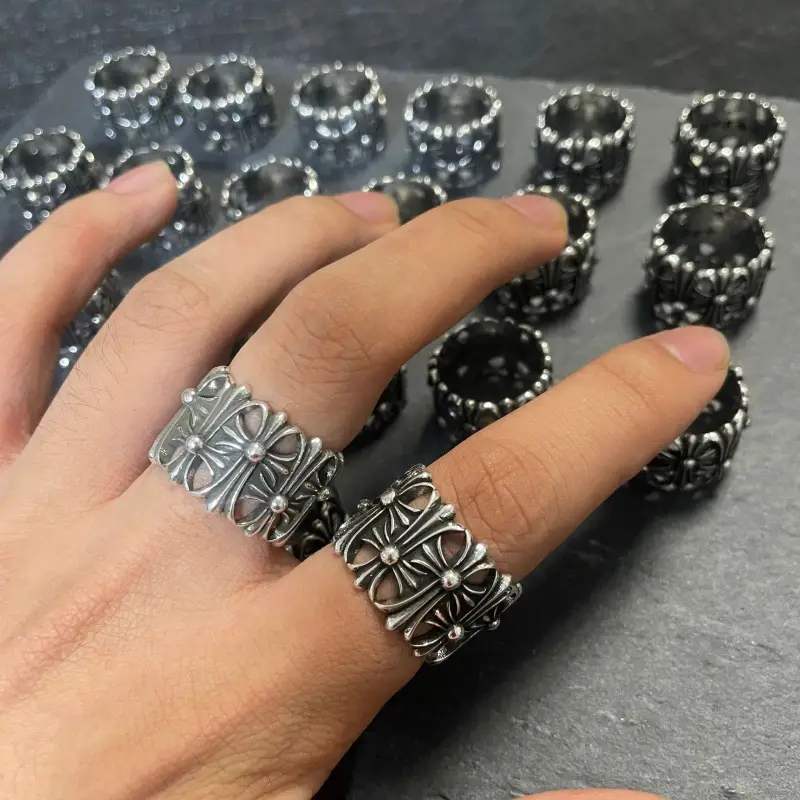 2024 Crocore Ring Trendy Brand Finger Ring Eternal Iris Domineering ins Old Retro European and American Tail Ring Wholesale — feature 25