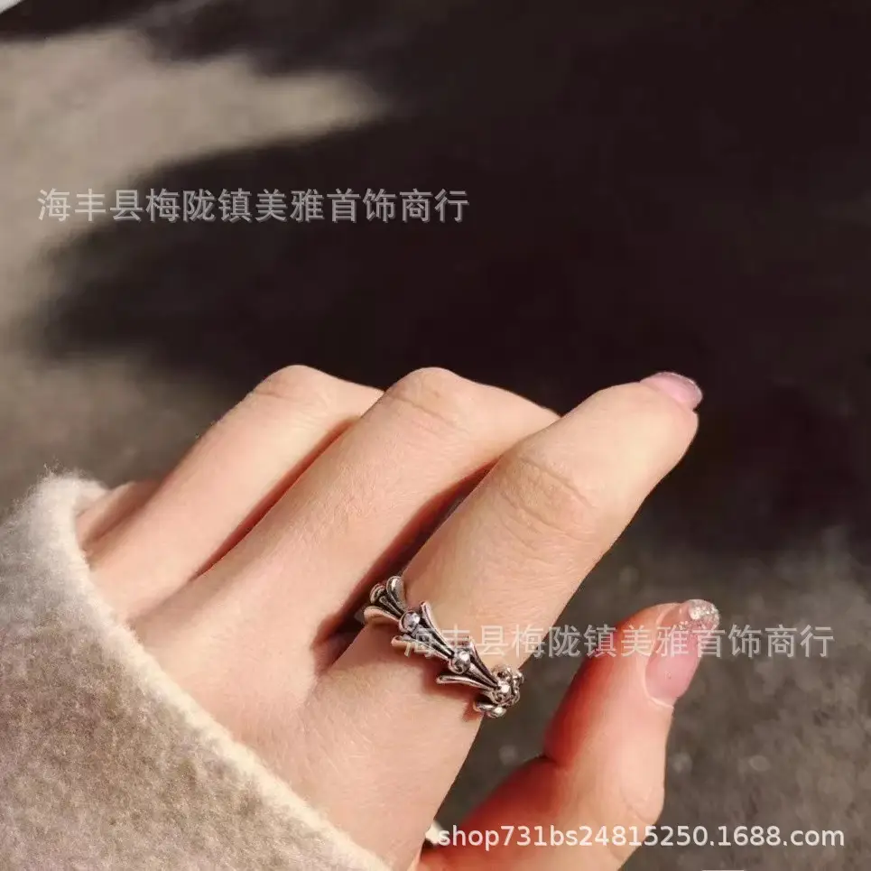 2024 Crocore Ring Trendy Brand Finger Ring Eternal Iris Domineering ins Old Retro European and American Tail Ring Wholesale