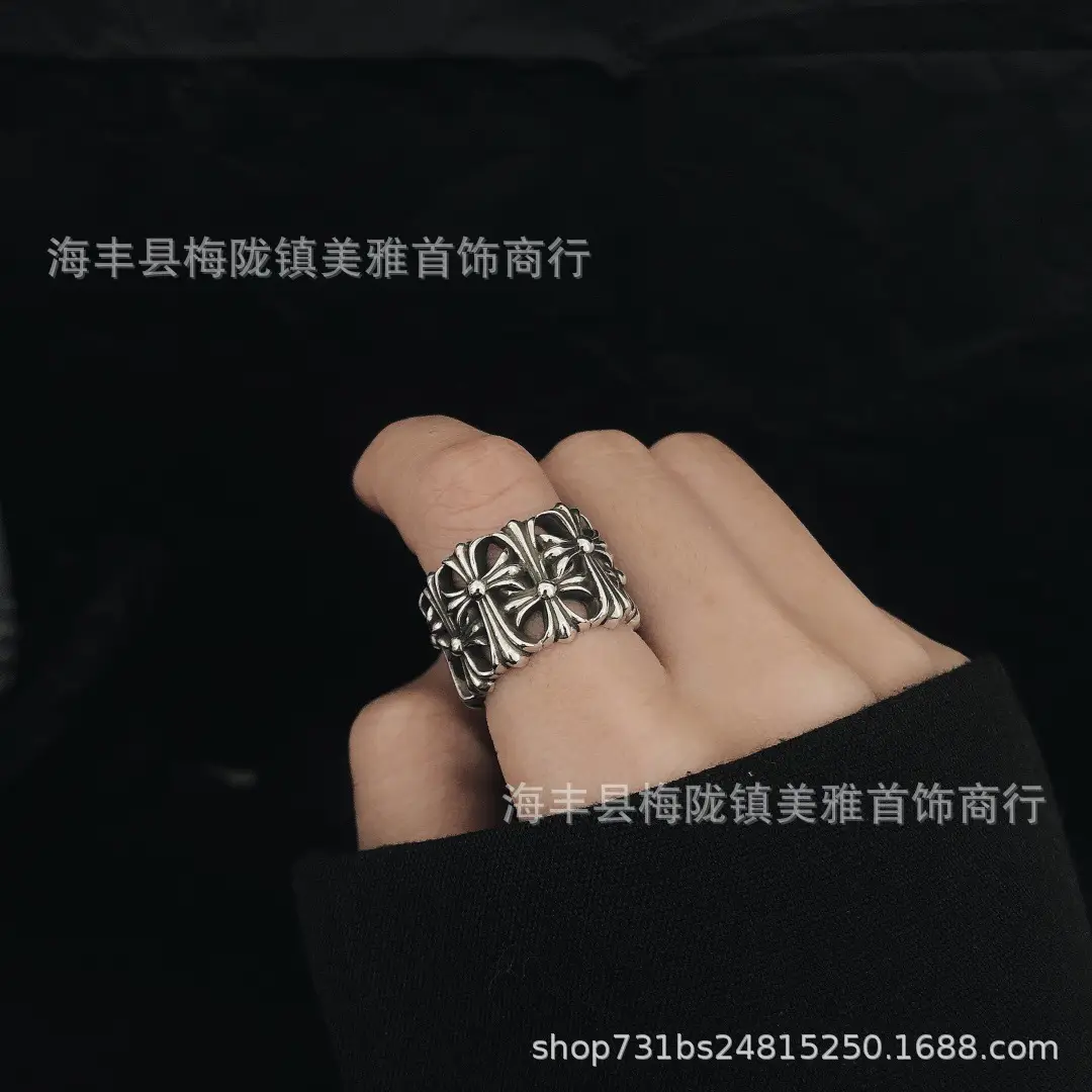 2024 Crocore Ring Trendy Brand Finger Ring Eternal Iris Domineering ins Old Retro European and American Tail Ring Wholesale