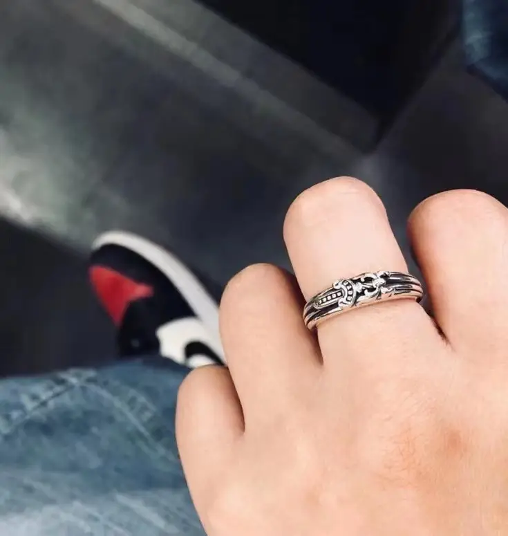 2024 Crocore Ring Trendy Brand Finger Ring Eternal Iris Domineering ins Old Retro European and American Tail Ring Wholesale