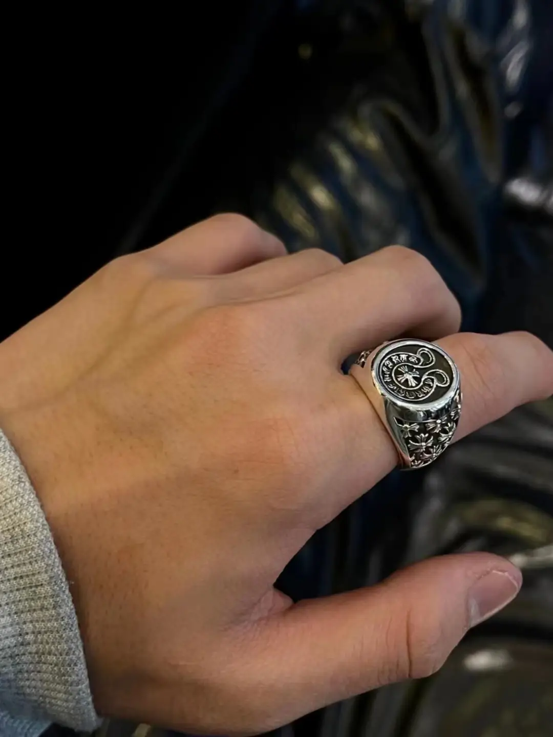 2024 Crocore Ring Trendy Brand Finger Ring Eternal Iris Domineering ins Old Retro European and American Tail Ring Wholesale