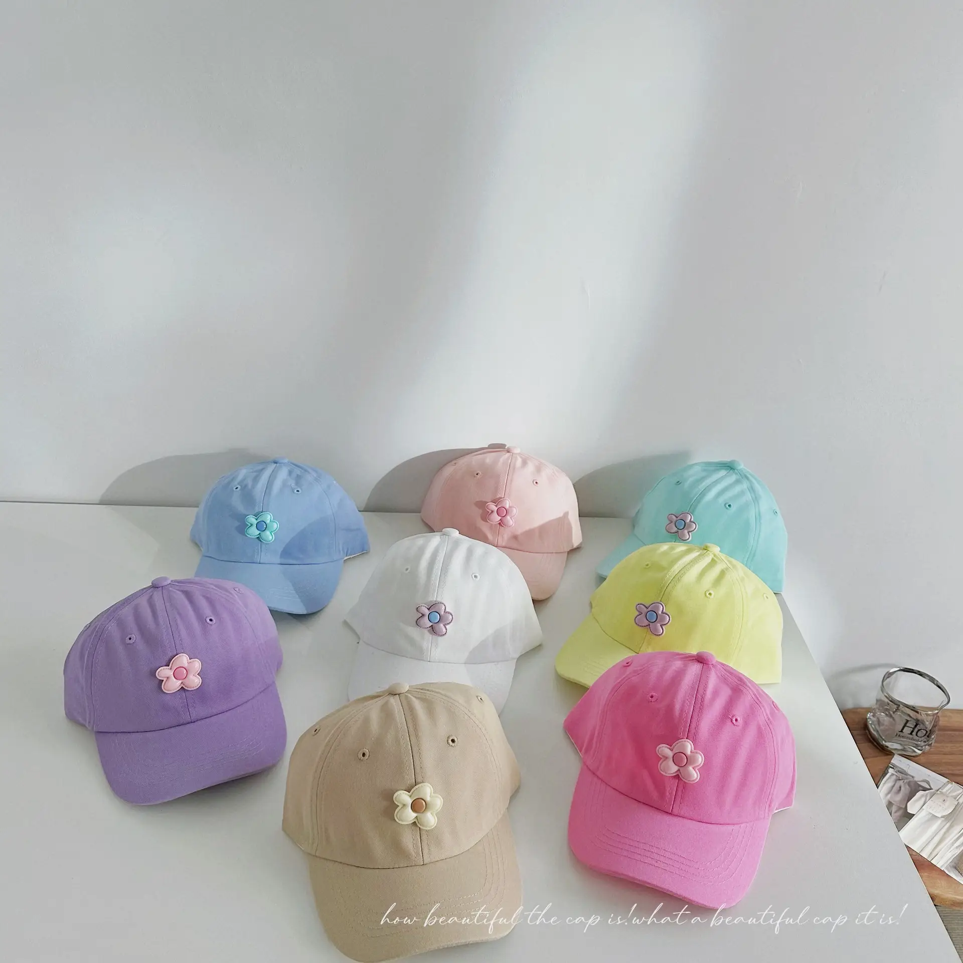 Sweet Flower Baseball Caps for Girls Spring Color