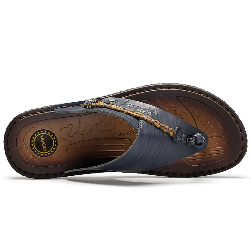 Cross-border men's sandals and slippers summer outdoor flip-flops sandals foreign trade men's leather beach men's sandals slippers — feature 40