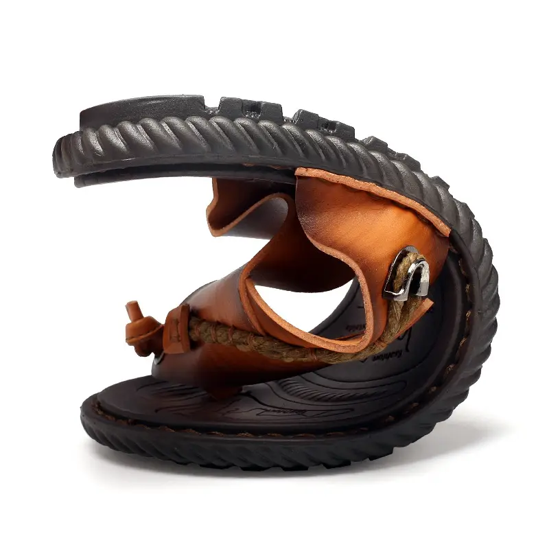 Cross-border men's sandals and slippers summer outdoor flip-flops sandals foreign trade men's leather beach men's sandals slippers — feature 44