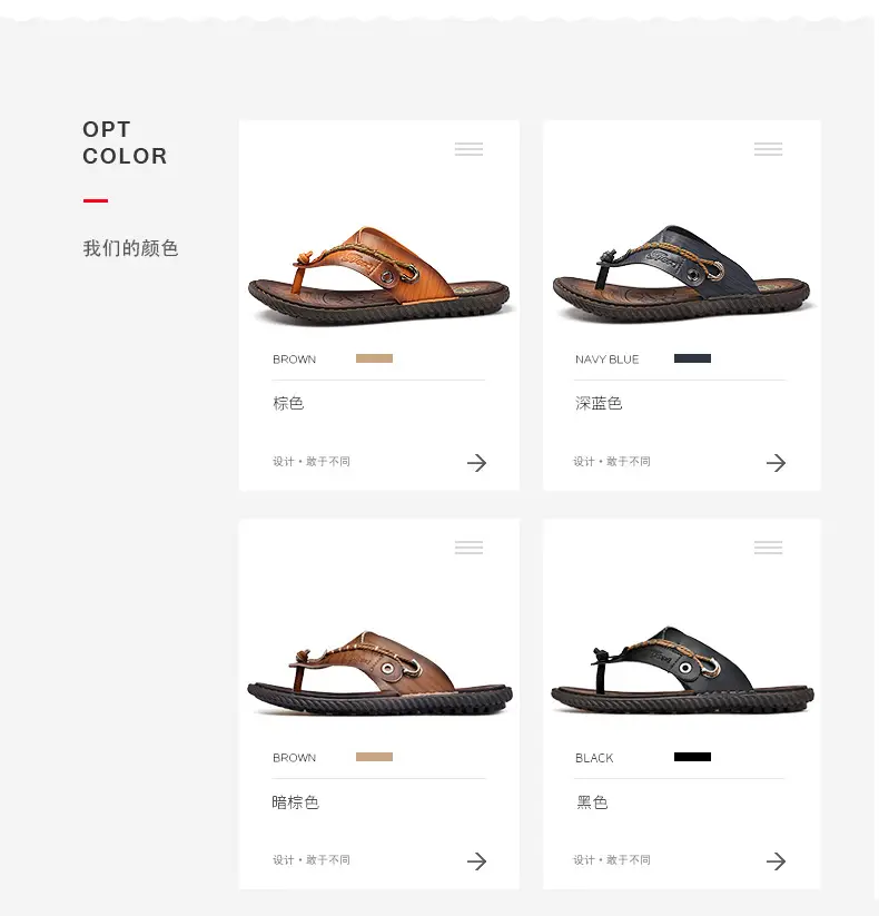 Cross-border men's sandals and slippers summer outdoor flip-flops sandals foreign trade men's leather beach men's sandals slippers — feature 7