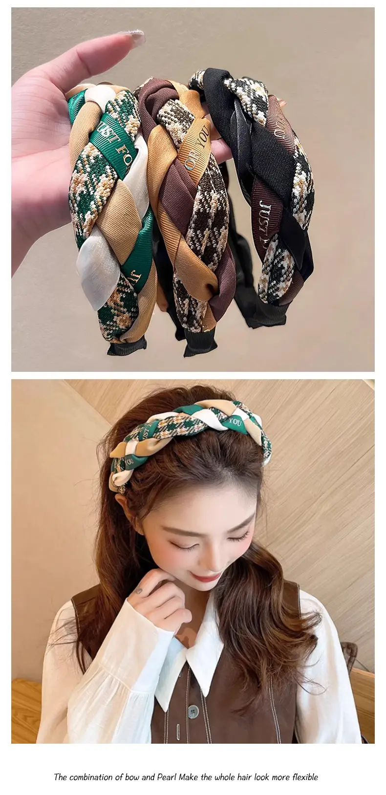 Women's 2025 Pearl Headband with Silk Ribbon — feature 15