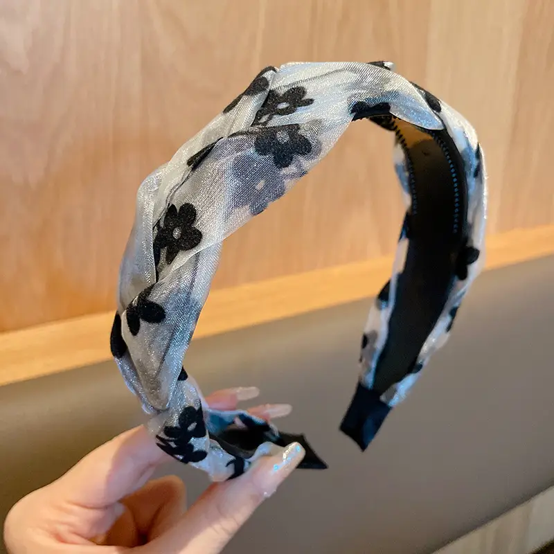 Women's 2025 Pearl Headband with Silk Ribbon - Image 8